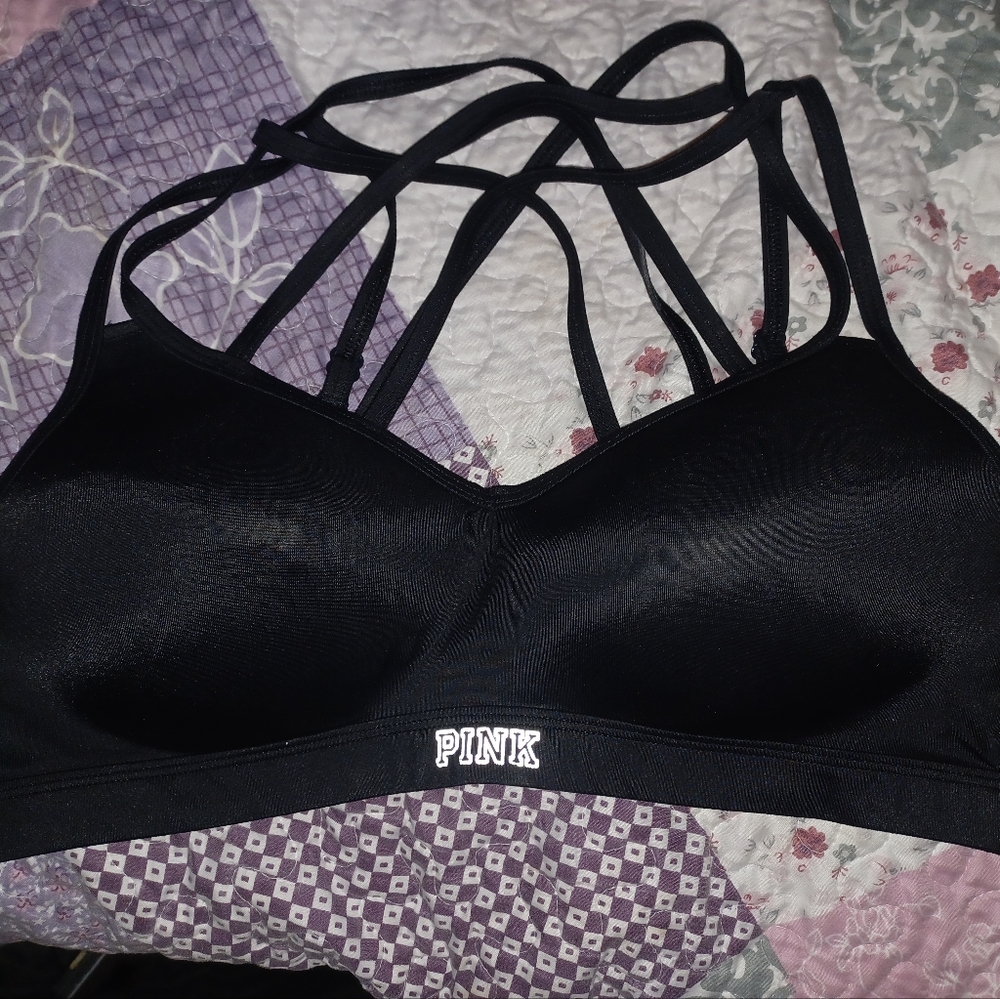 Pink sports bra